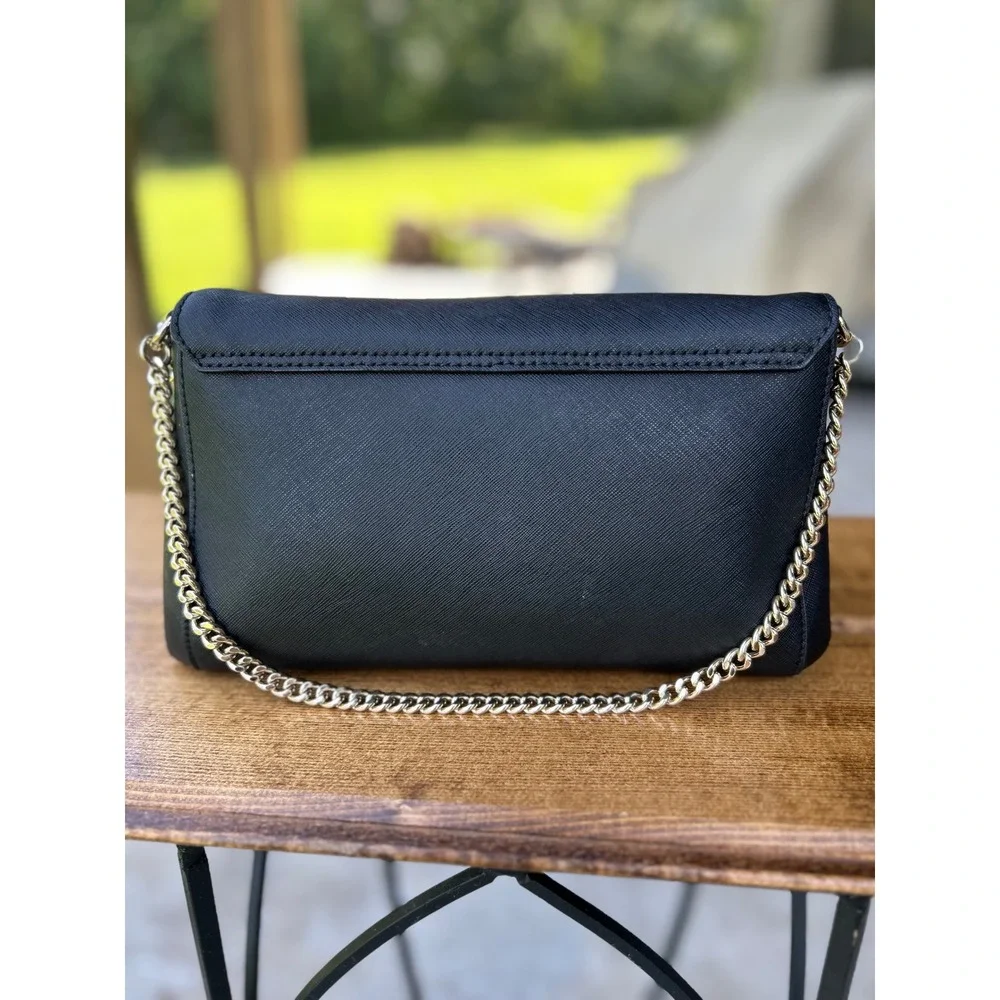 Kate Spade Laurel Way Greer Black Bag Designer Saffiano Leather Crossbody Clutch